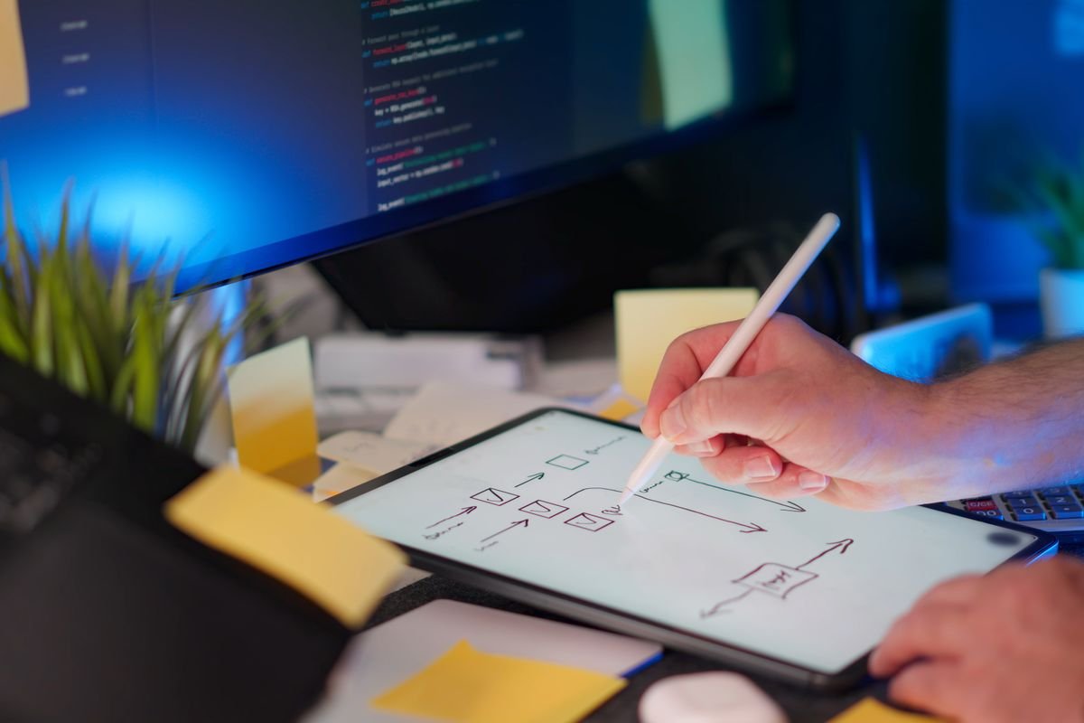 Poste de travail mêlant conception graphique et développement web