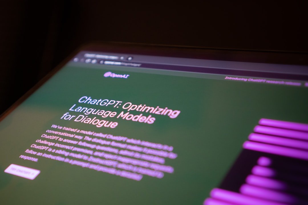 Gros plan sur un écran d'ordinateur affichant une interface d'assistant conversationnel